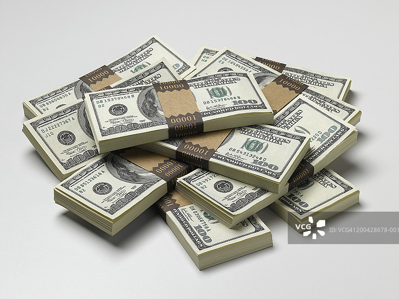 成捆的美元钞票图片素材