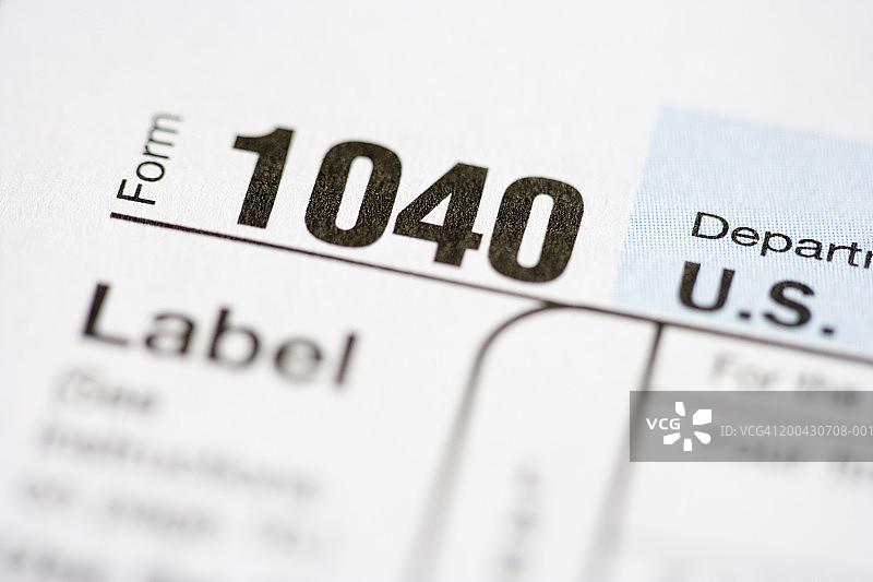 美国1040税表特写（聚焦1040）图片素材