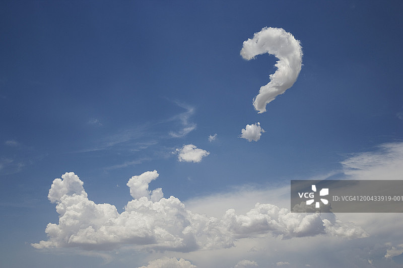 数字合成问号云朵图片素材