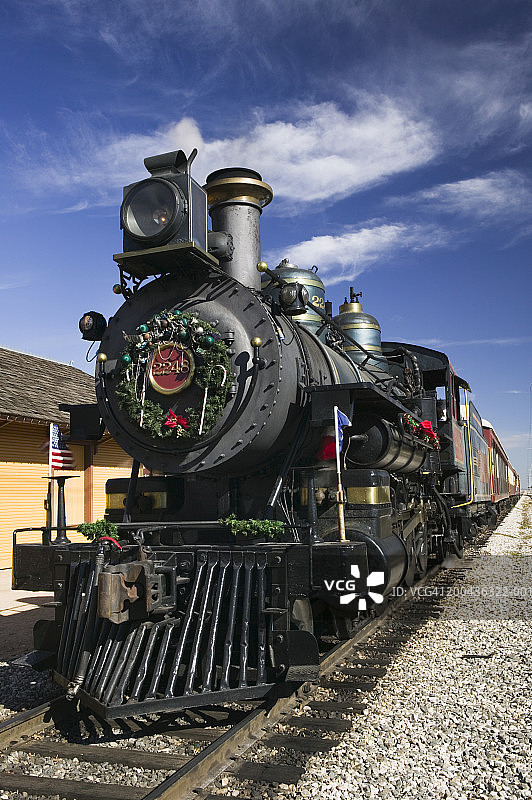 美国德克萨斯州葡萄藤市的蒸汽机车图片素材