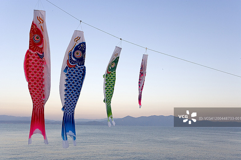 日本九州鹿儿岛的鲤鱼旗图片素材