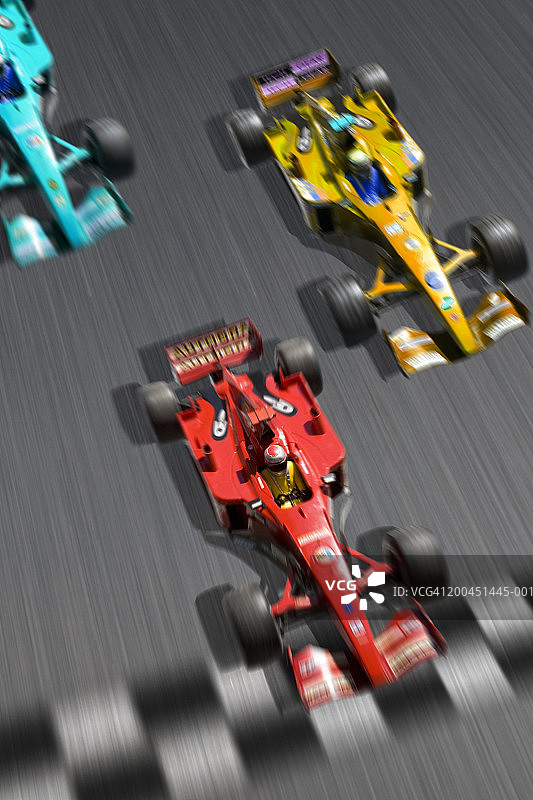 赛车比赛（数字合成，模糊效果）图片素材