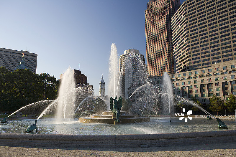美国宾夕法尼亚州费城洛根公园喷泉图片素材