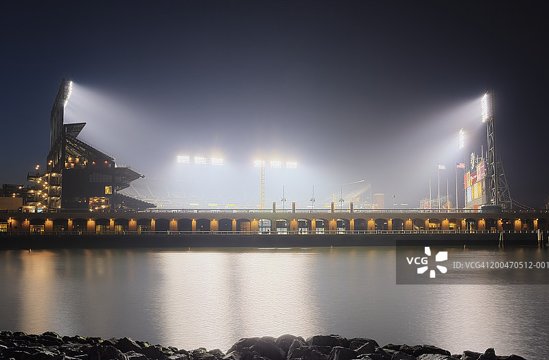 美国加利福尼亚州旧金山夜景体育场图片素材