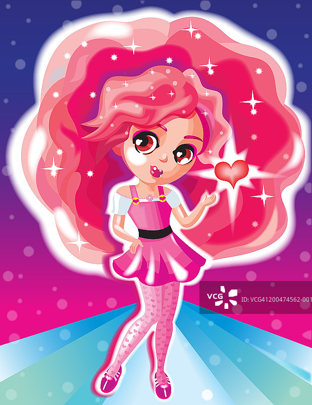 女孩伸手去拿心图片素材