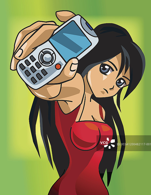 女人拿着手机图片素材