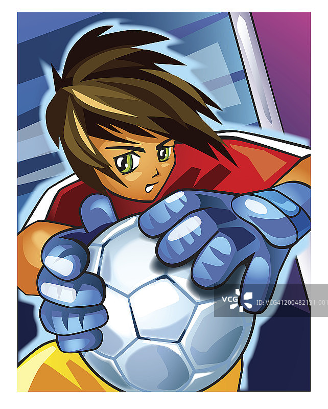 男性守门员抱着足球图片素材