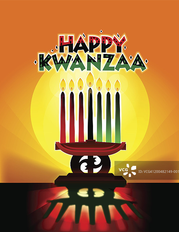 燃烧蜡烛的宽扎节快乐图片素材