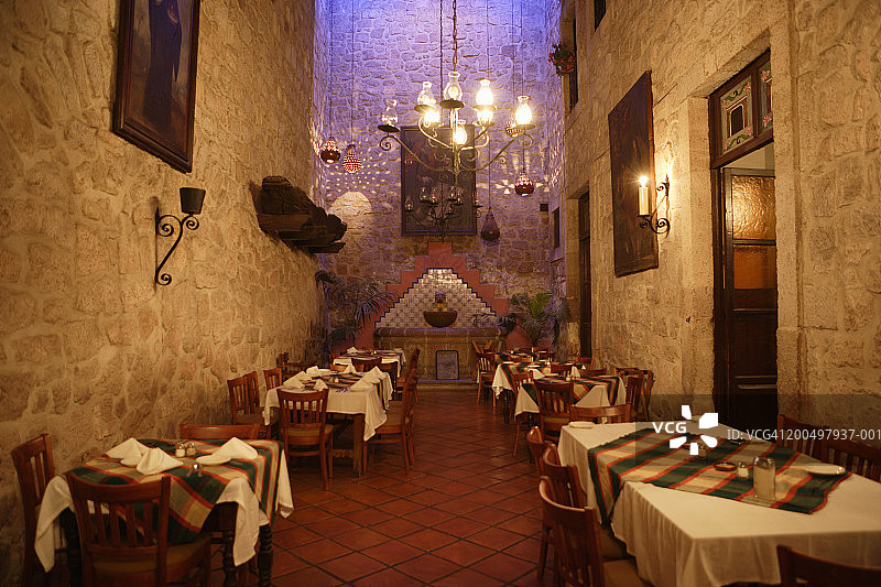 墨西哥米却肯州莫雷利亚酒店餐厅图片素材