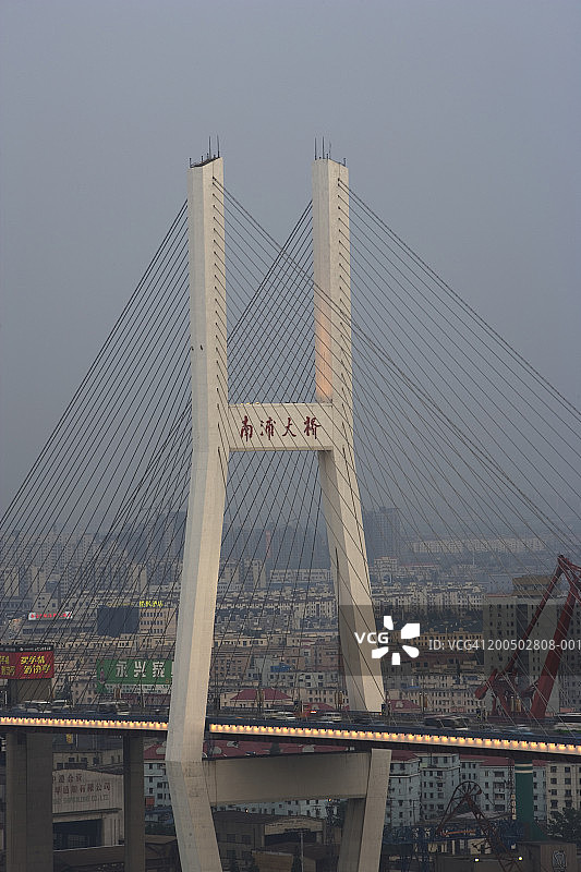 中国上海南浦大桥及城市景观图片素材