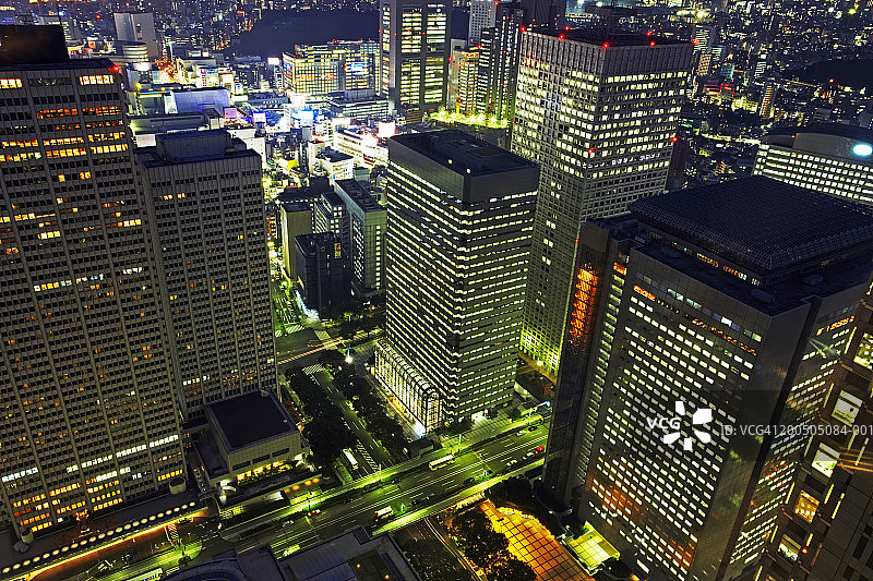 日本东京新宿区夜景图片素材