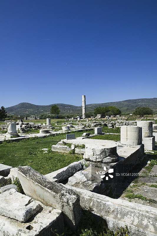 希腊萨摩斯伊莱奥的赫拉神庙遗址图片素材