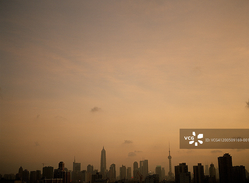 上海天际线日落景观图片素材