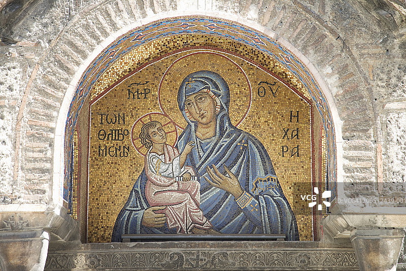 希腊雅典卡普尼卡雷阿教堂马赛克图片素材