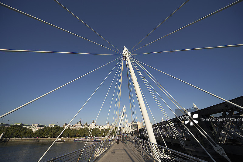 英国伦敦泰晤士河与亨格福德桥图片素材