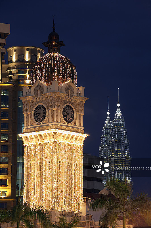 马来西亚吉隆坡苏丹阿都沙末大厦黄昏景色图片素材