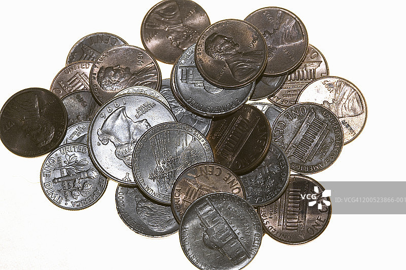一堆硬币图片素材