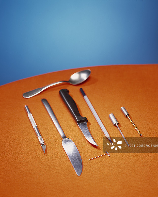 南瓜雕刻工具特写图片素材