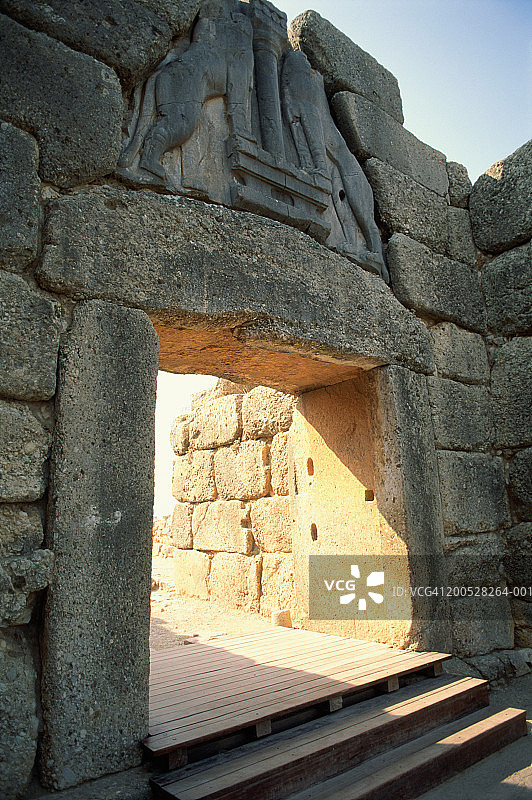 希腊迈锡尼的狮子门图片素材