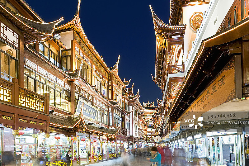 中国上海豫园夜景图片素材