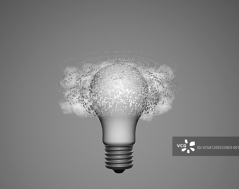 灯泡爆炸（数字生成）图片素材
