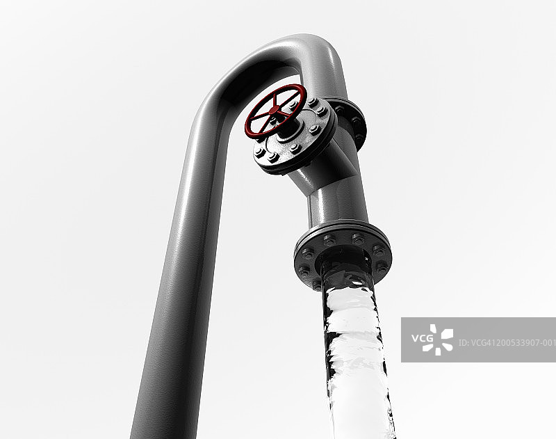 从管道中流出的水（数字生成）图片素材