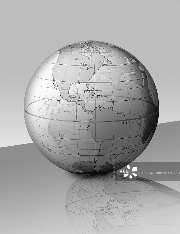 玻璃地球仪特写图片素材