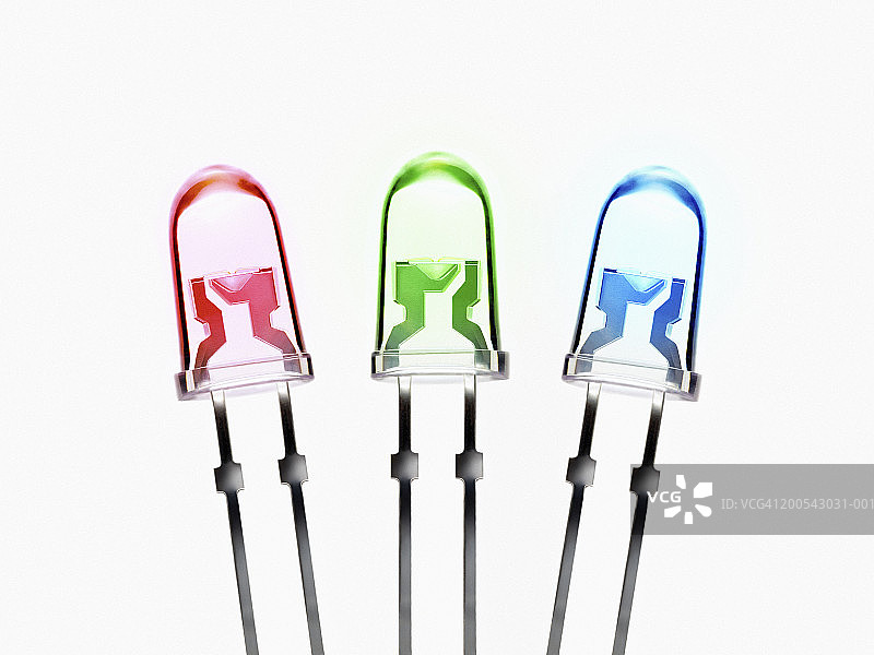 红色、绿色和蓝色发光二极管图片素材