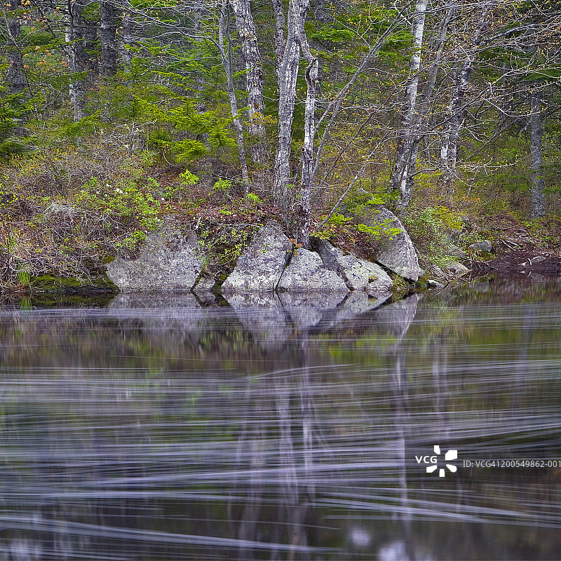 加拿大新斯科舍省，春季默西河上的天然泡沫图片素材