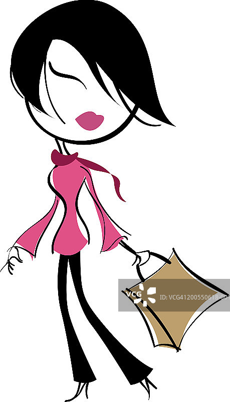 女人提着购物袋图片素材