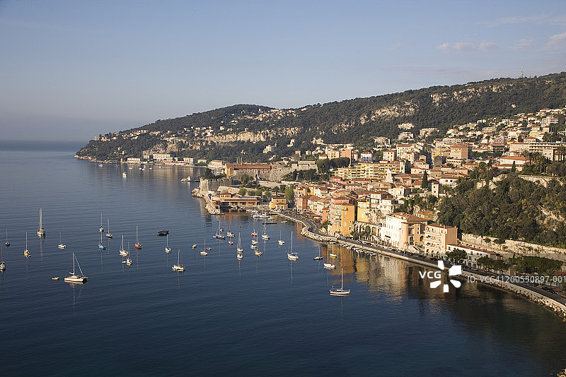 法国蔚蓝海岸的鸟瞰景色图片素材