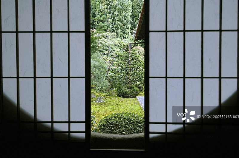 茶室窗户特写图片素材