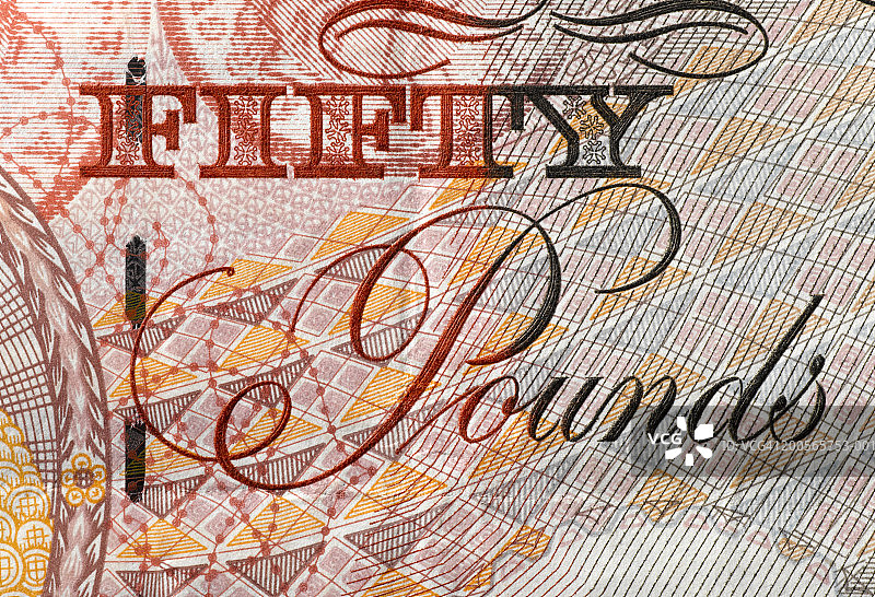 五十英镑纸币特写全画幅图片素材