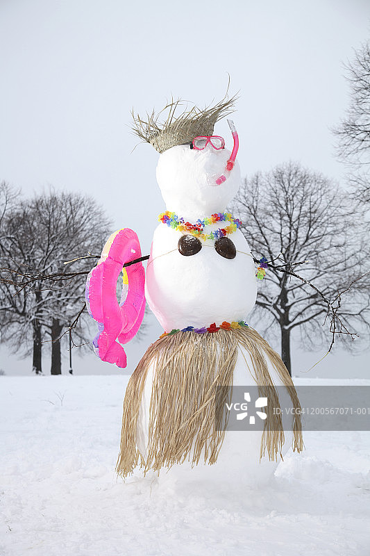 雪地上的雪人图片素材