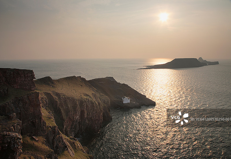 英国威尔士高尔半岛蠕虫头风光图片素材