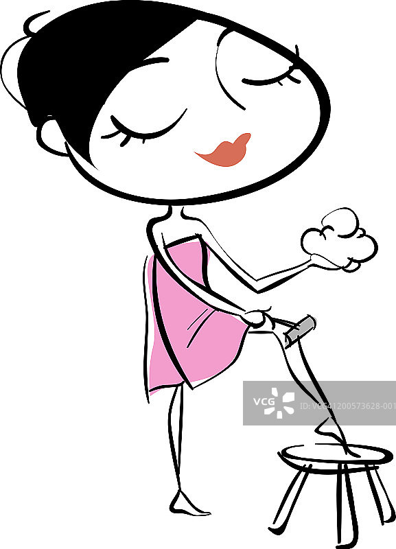 女人刮腿毛图片素材