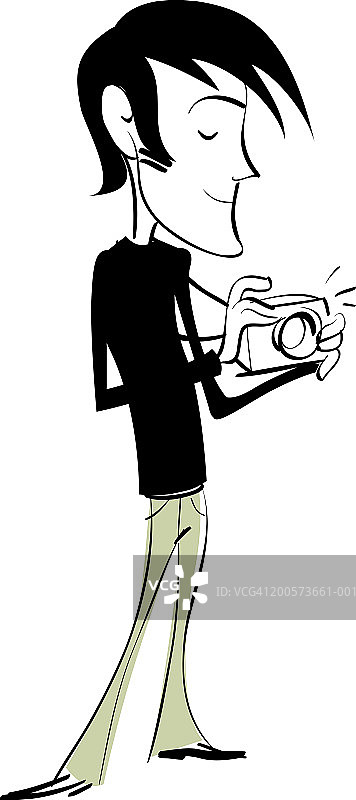 男人拿着相机图片素材