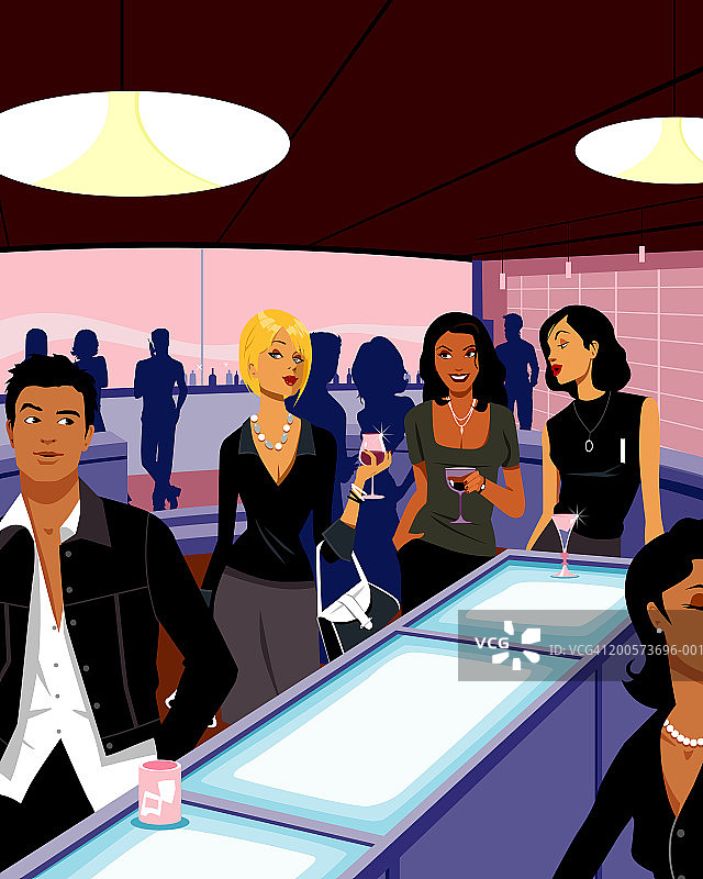 在夜总会喝酒的男男女女图片素材