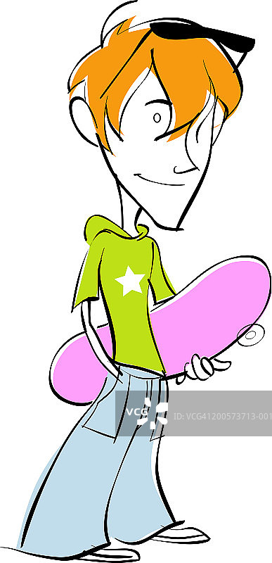 拿着滑板的年轻男人图片素材