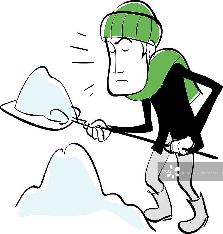 男人铲雪图片素材