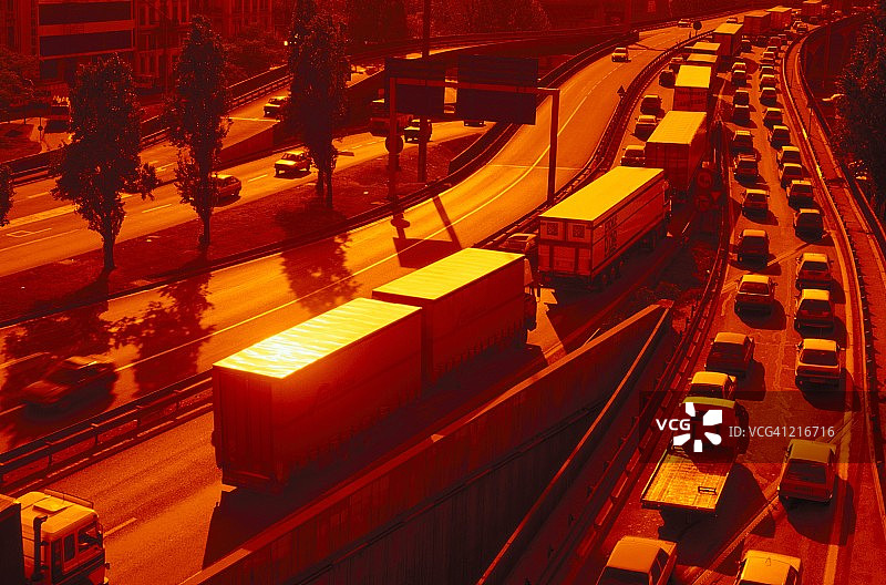 法国里昂富维耶隧道交通堵塞图片素材