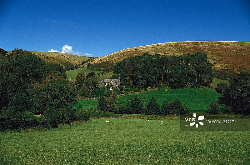 英国萨默塞特郡埃克斯穆尔国家公园的农场图片素材