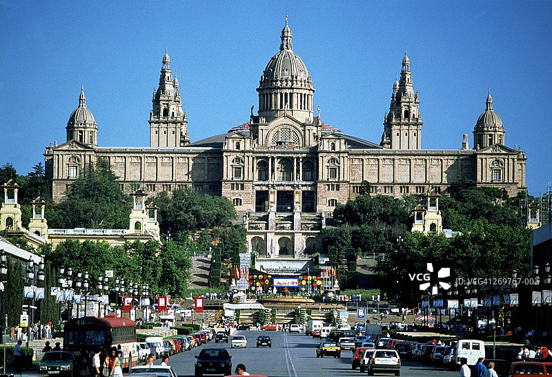 西班牙巴塞罗那蒙特惠奇宫街景图片素材