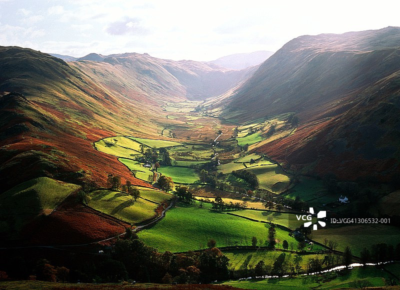 英格兰湖区山谷风光图片素材