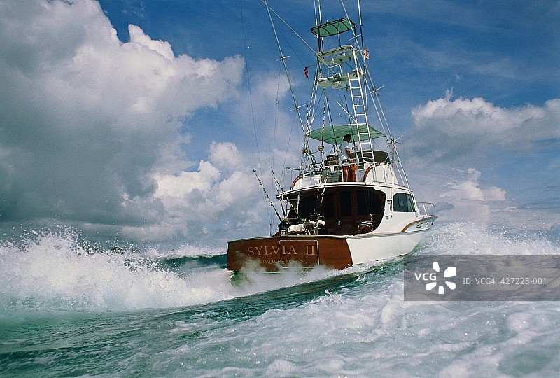 阿巴科斯群岛巴哈马的运动渔船图片素材