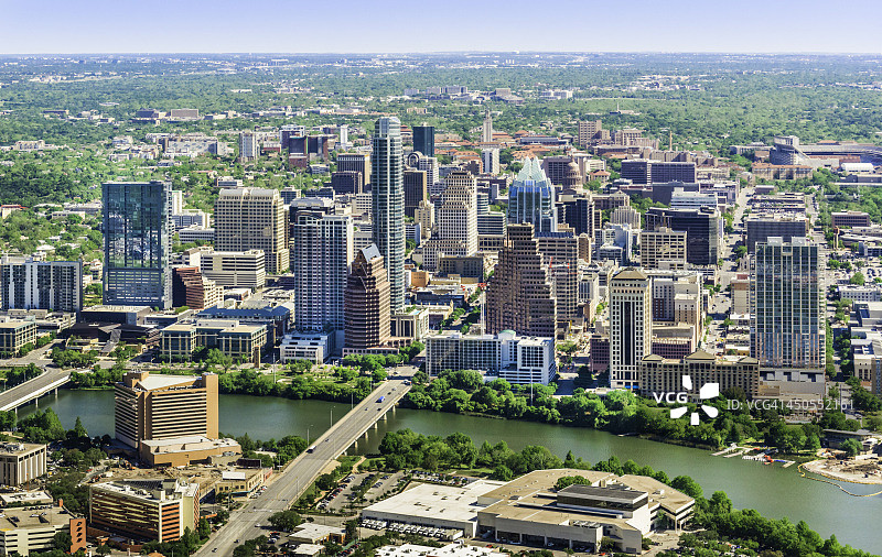 德克萨斯州奥斯汀天际线城市景观航拍图片素材