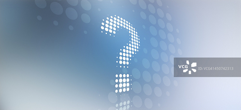 蓝灰色光背景下的问号斑点图片素材