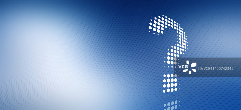 蓝白渐变背景上的斑点问号图片素材