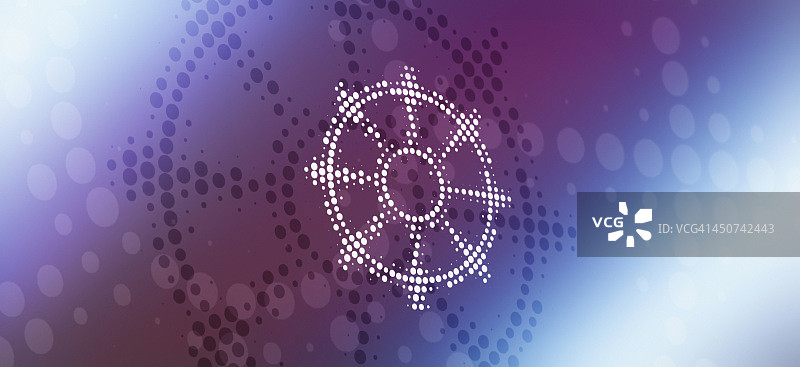 佛教法轮符号在抽象表面上的反射图片素材