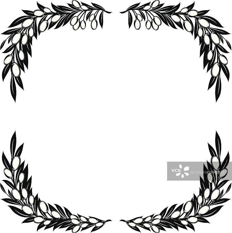 矩形橄榄枝花环图片素材